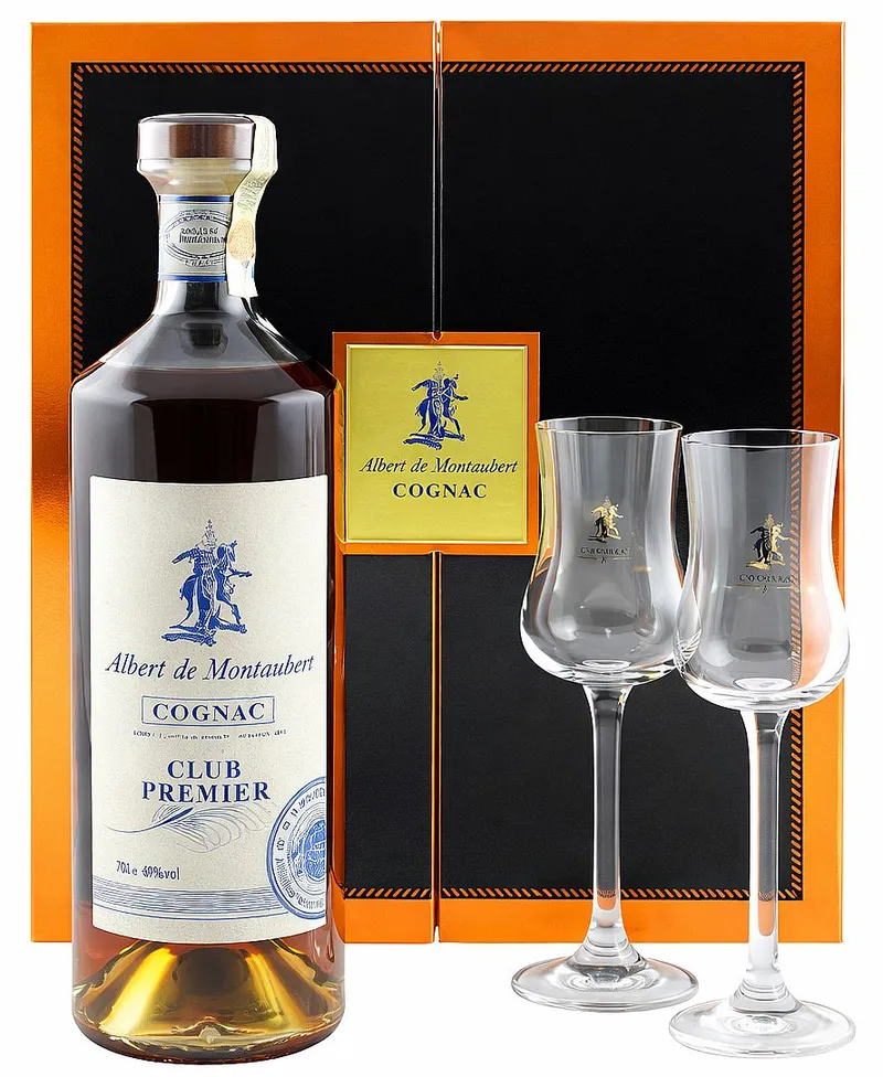 Cognac A.Montaubert Club Premier + sklo gB 40%0.70l