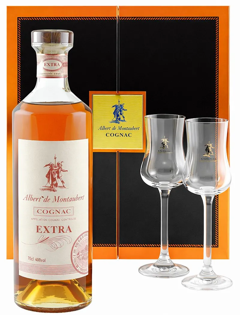Cognac A.Montaubert Extra + 2sklo gB 40%0.70l