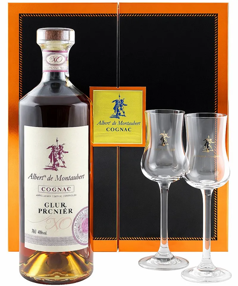 Cognac A.Montaubert XO + 2sklo gB 40%0.70l