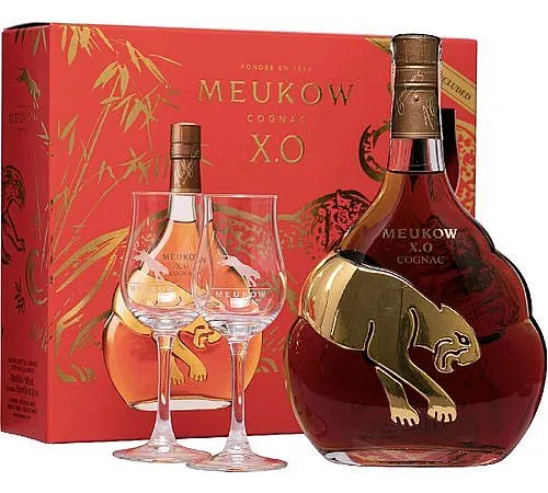Cognac Meukow XO + 2sklo červená krabička  40%0.70l