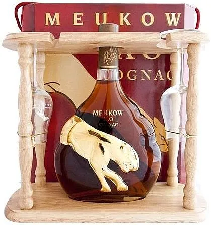 Cognac Meukow XO + 2sklo v dřevěném stojanu gB 40%0.70l