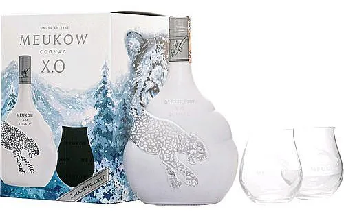 Cognac Meukow XO Ice Panter + 2sklo bílá krabička 40%0.70l
