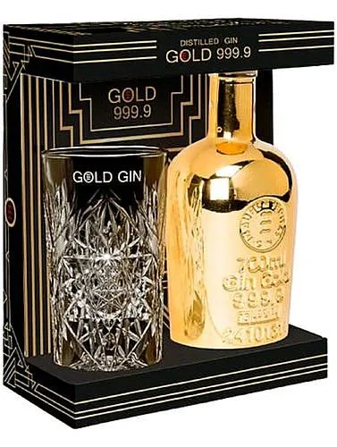 Gin Gold 999.9 + sklo gB 40%0.70l