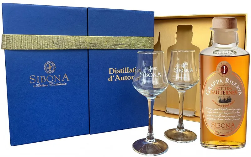 Grappa Sibona Riserva Sauternes + 2sklo  gB 44%0.50l