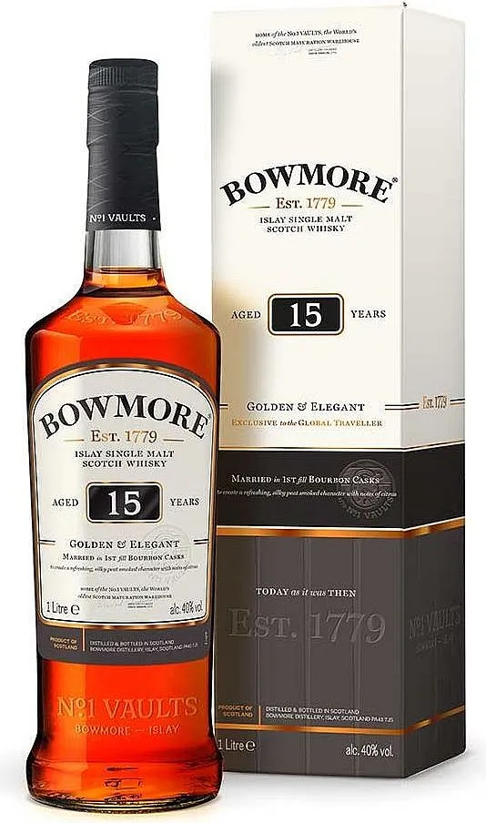 LITR Whisky Bowmore 15y Golden & Elegant  gB 43%1.00l