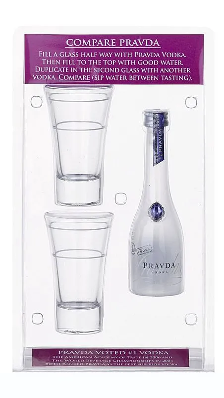 MINI Vodka Pravda vodka + 2sklo  gB 0.05l