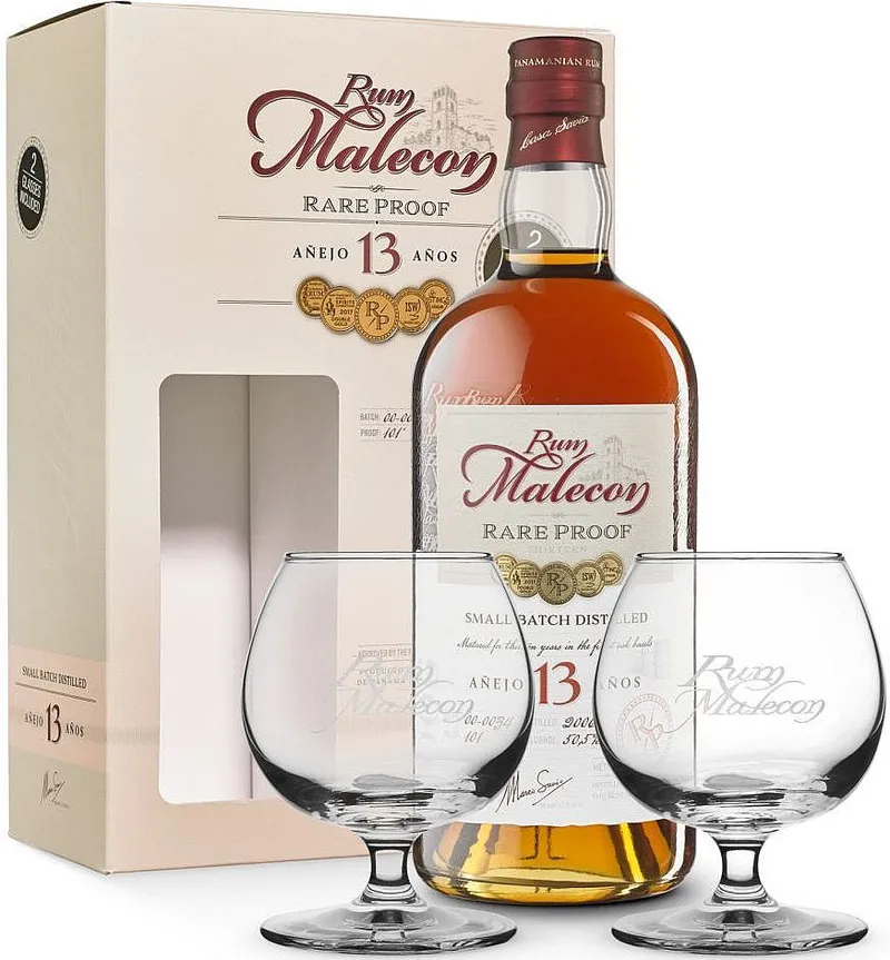 Rum Malecon 2006 Rare Proof 13y + 2sklo v krabičce  50.5%0.70l