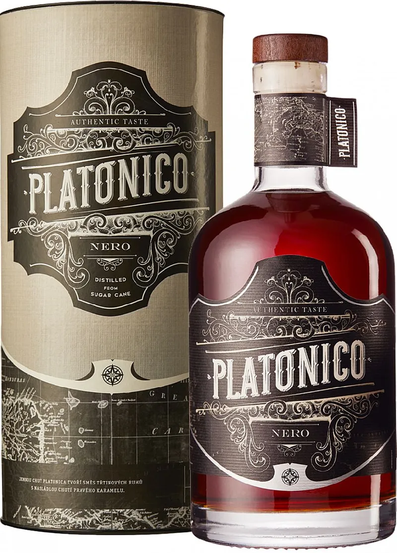 Rum Platonico Nero Caribbean 5y v tubusu  38%0.70l