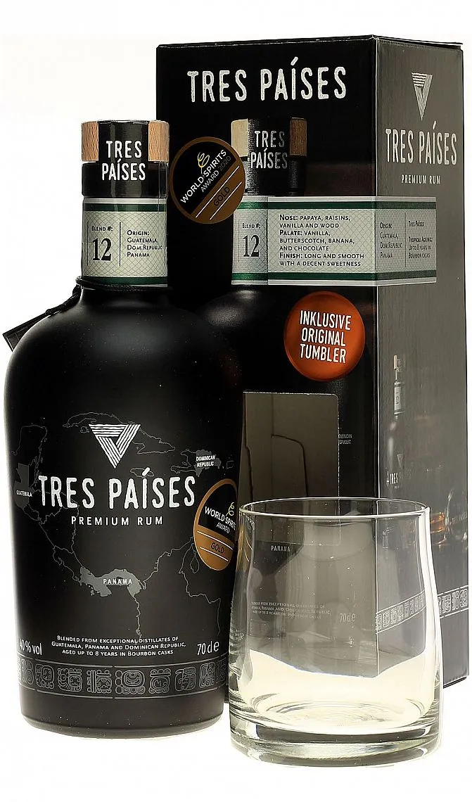 Rum Tres Paises +sklo GB 40%0.70l