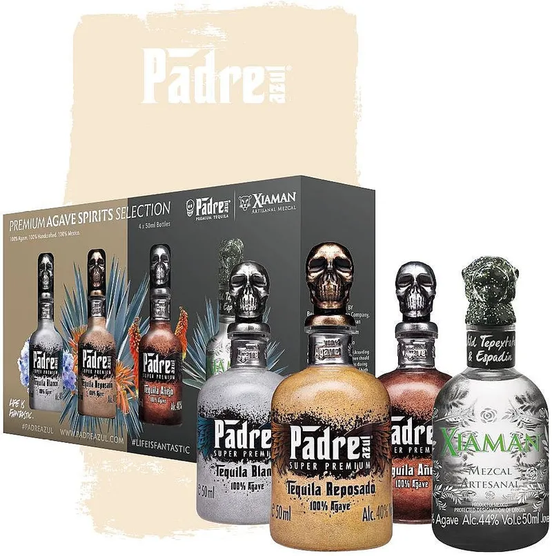 SET MINI Tequila Padre Azul + Xiaman v krabičce  40%4x0.05l