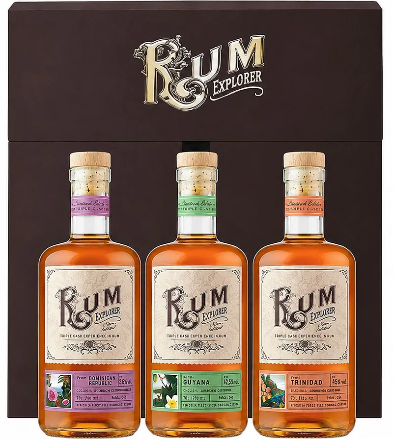 Set Rum Explorer Domini & Guyana & Trinidad gB 41.6%3x0.20l