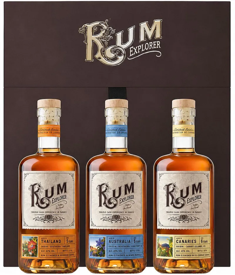 Set Rum Explorer Thailand & Australia & Canary gB 42.6%3x0.20l