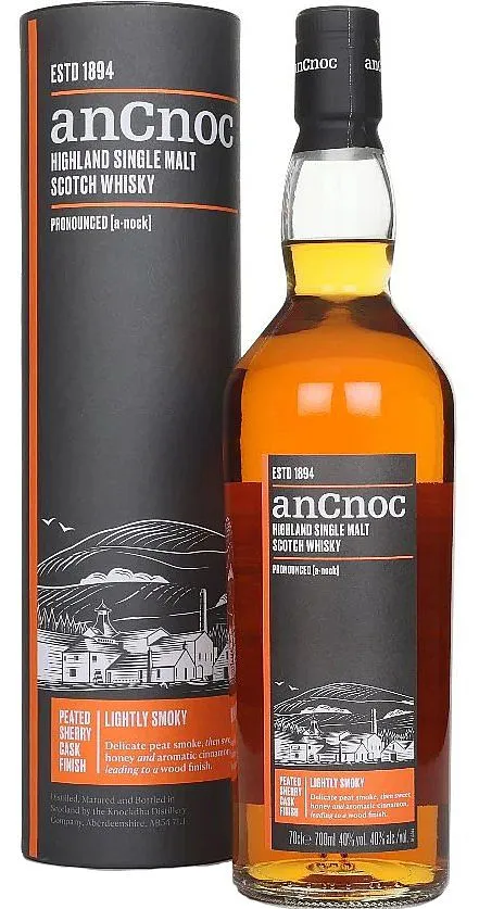 Whisky AnCnoc ed.2025 Sherry cask Peated v tubě 40%0.70l