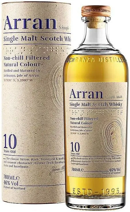 Whisky Arran 10y v tubě 46%0.70l