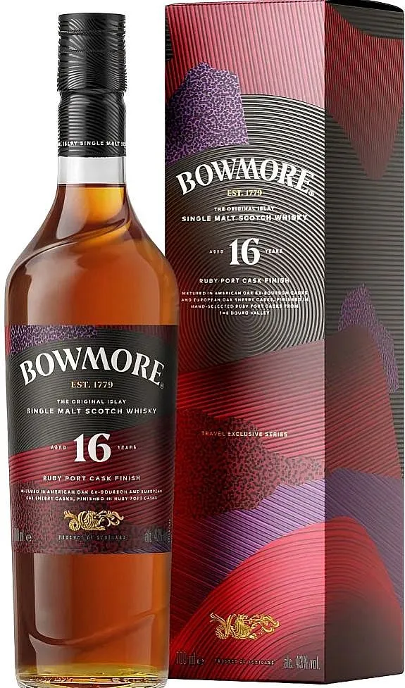 Whisky Bowmore 16y Ruby Port Cask v krabičce  43%0.70l