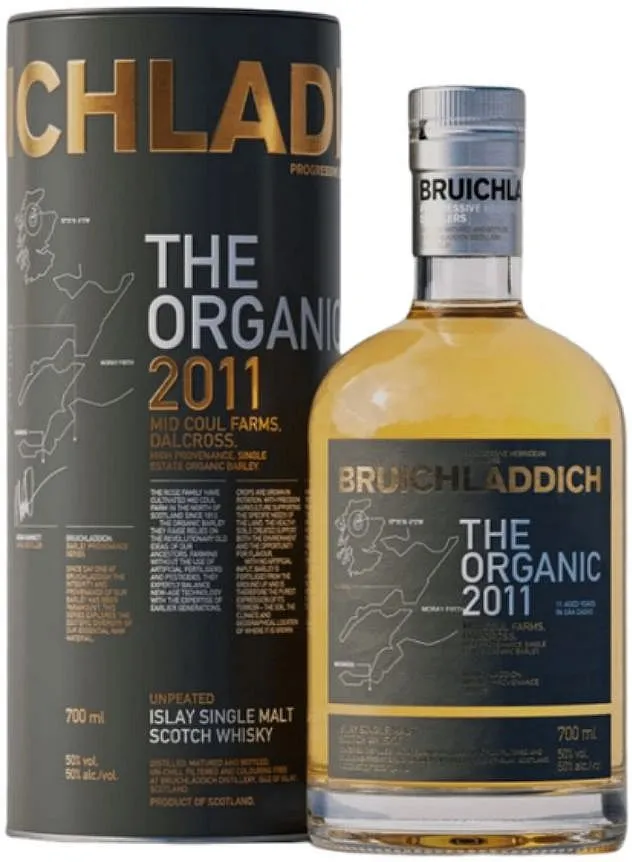 Whisky Bruichladdich 2011 Organic Barley v tubě  50%0.70l