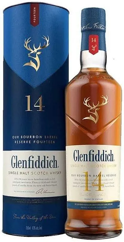Whisky Glenfiddich 14y Bourbon Barrel v tubě 43%0.70l