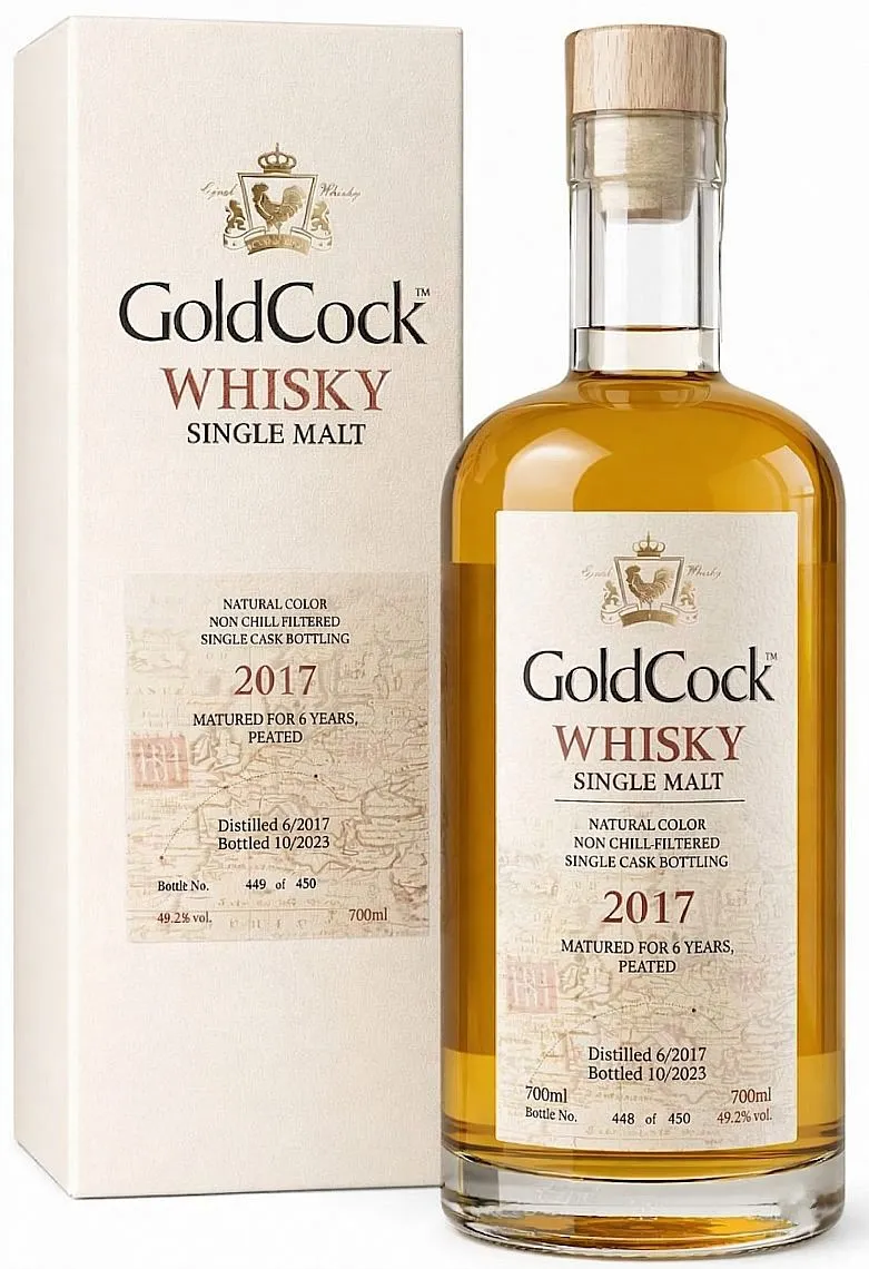 Whisky Gold Cock 2017 Peated Madeira b.3 v krabičce  49.2%0.70l