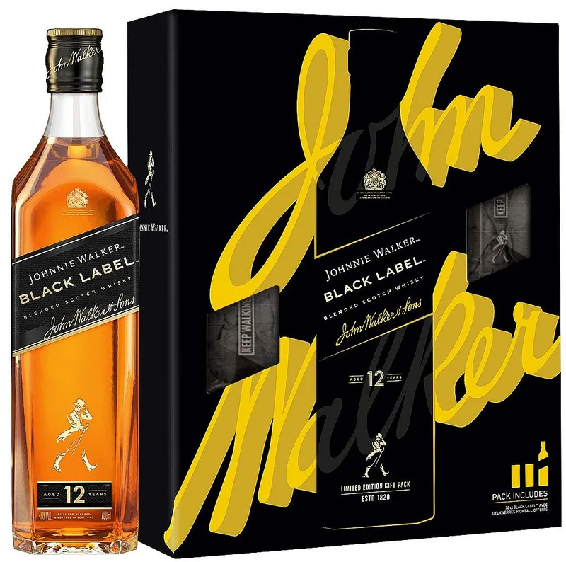 Whisky J.Walker Black label + 2sklo gB 40%0.70l