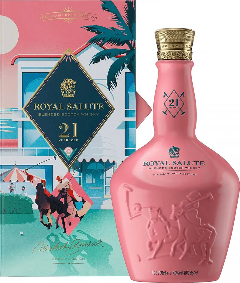 Whisky Royal Salute 21y Polo Miami - růžová gB 40%0.70l